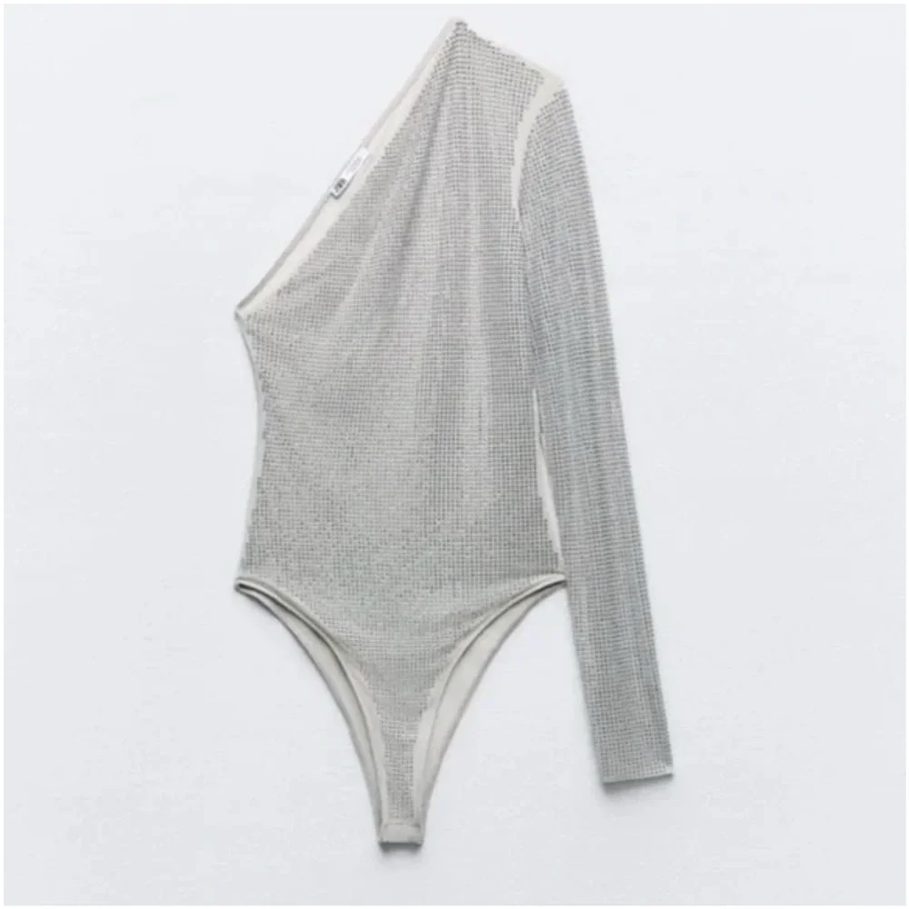 Silver One-Shoulder Top - Picture 2 of 10